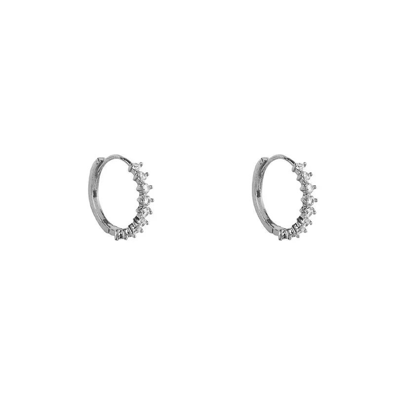 Sonia Crystal Huggies - Silver