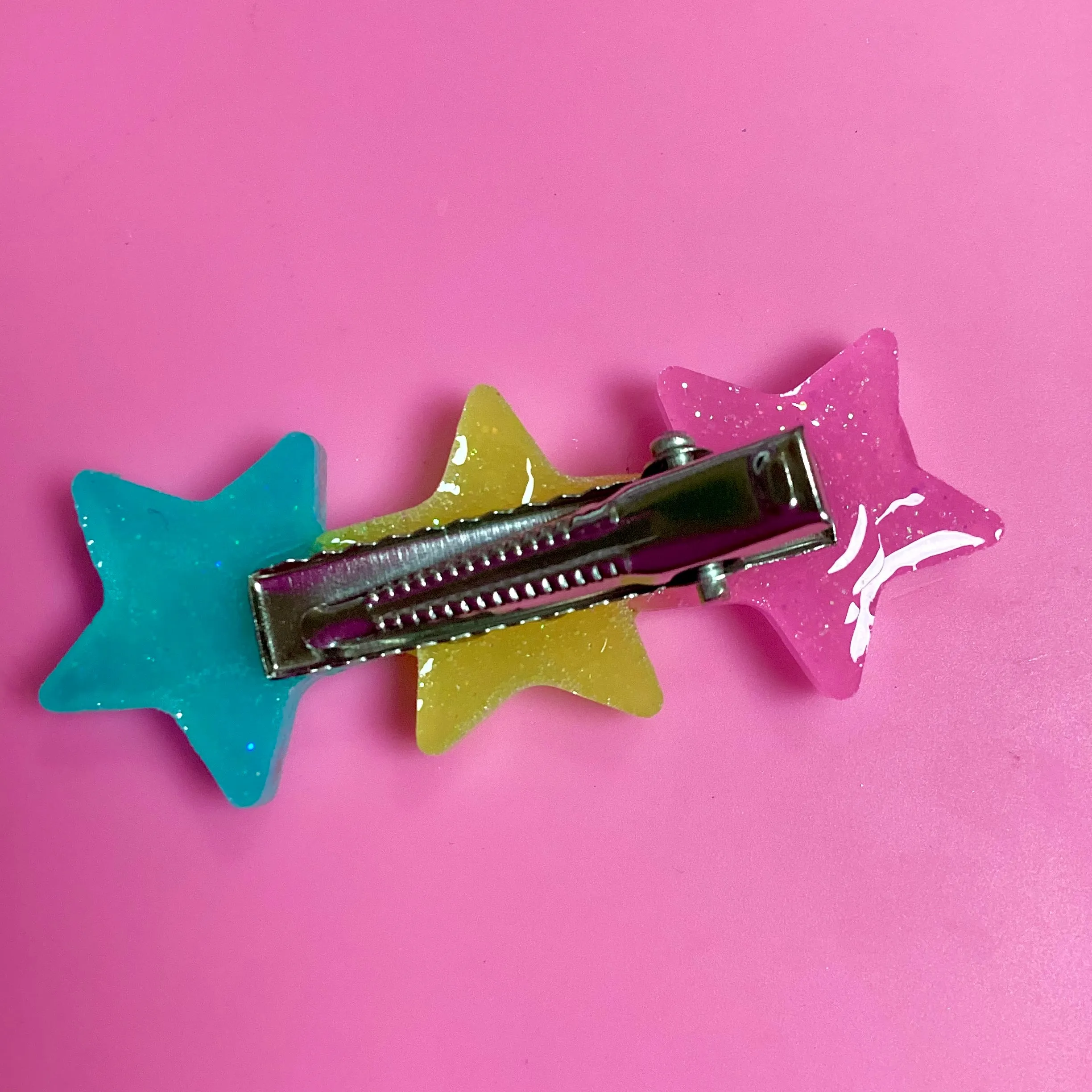 Sparkle Stars Hair Clip - Pink,Yellow, Blue