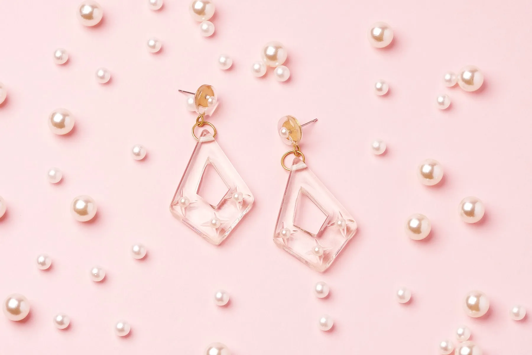 Sparkling Pearls Drop Earrings