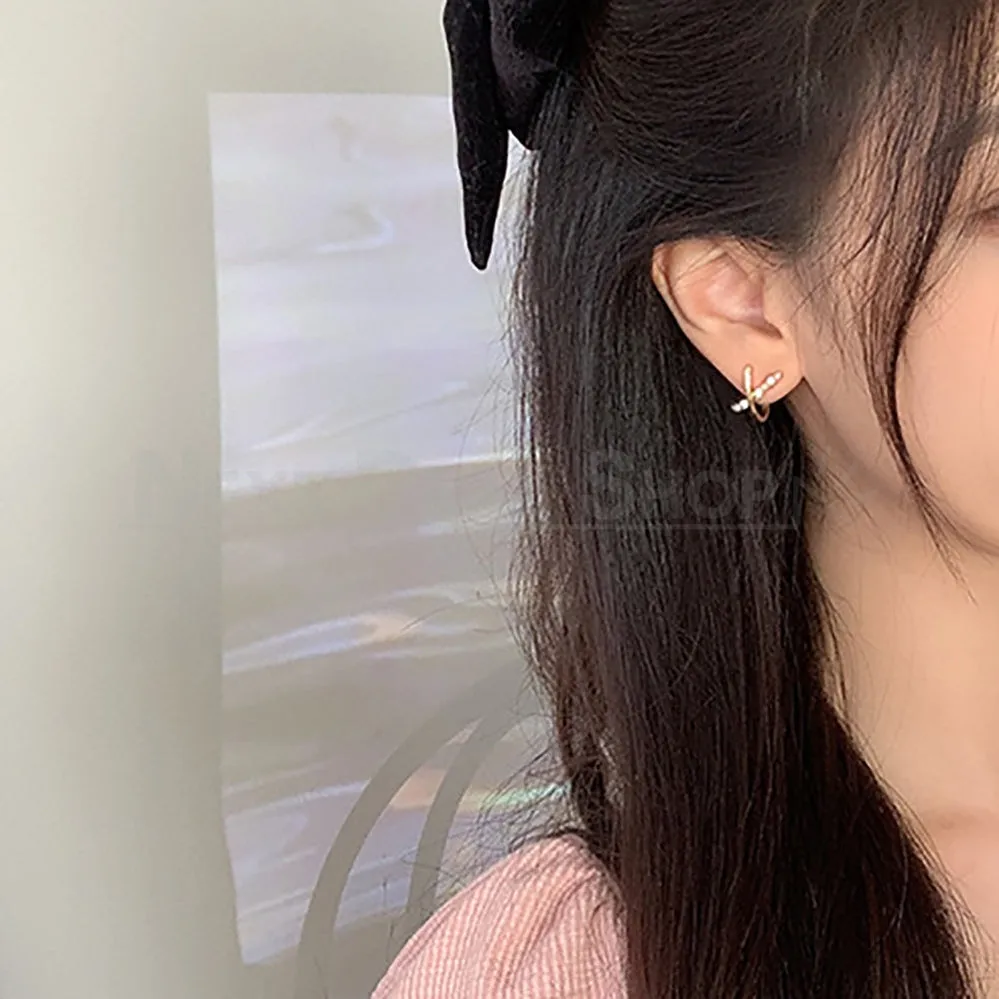 Sparkling X-Shaped Earrings