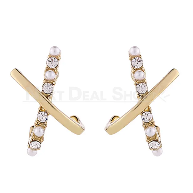 Sparkling X-Shaped Earrings