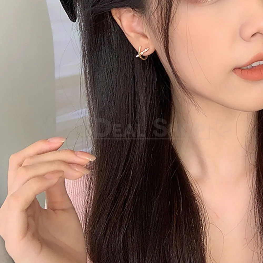 Sparkling X-Shaped Earrings
