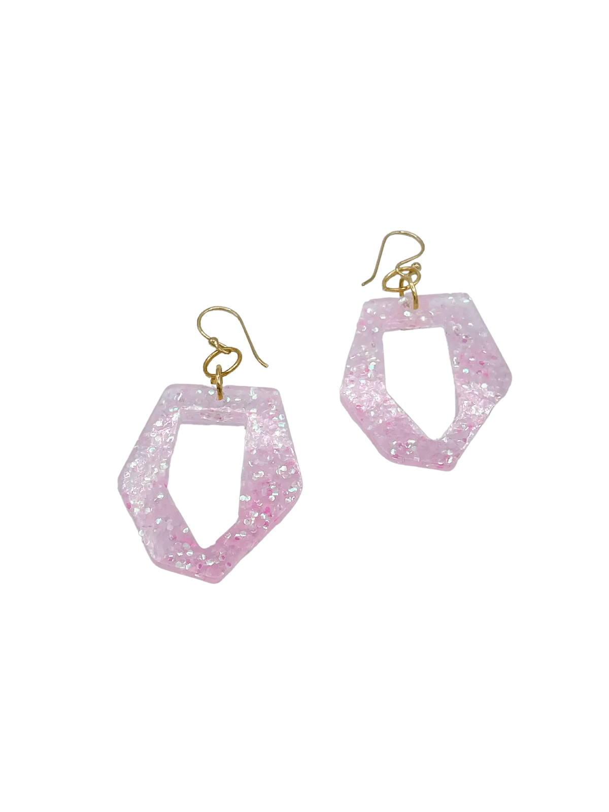 Sparkly Geometric Resin Dangle Earrings