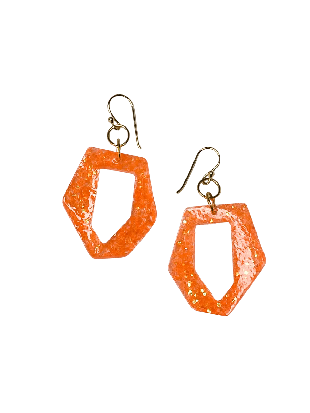 Sparkly Geometric Resin Dangle Earrings