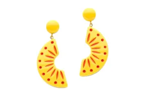 Splendette Sunrise Carved Drop Earrings