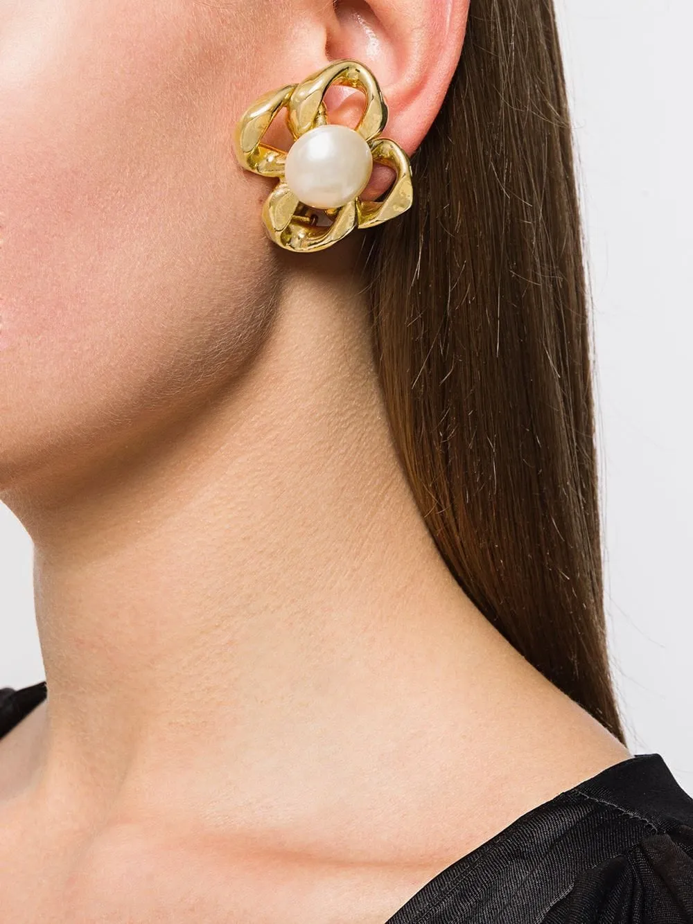 Square Pearl Embellished Earrings