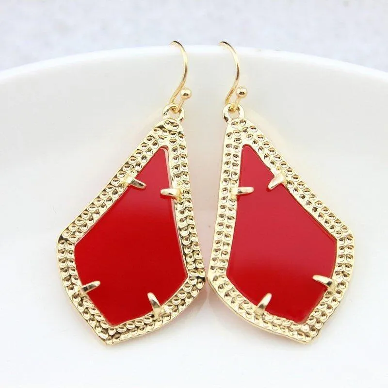 Stacey Gold Plating Geometric Drop Earrings