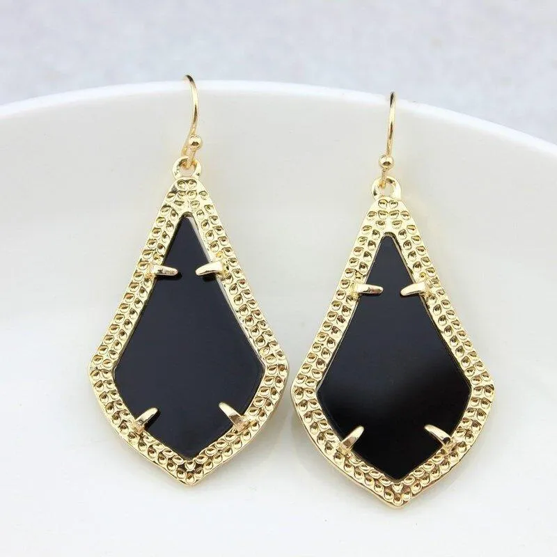 Stacey Gold Plating Geometric Drop Earrings
