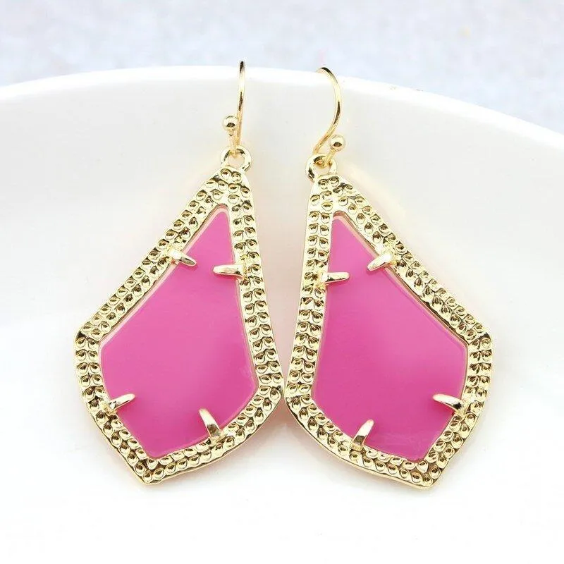Stacey Gold Plating Geometric Drop Earrings