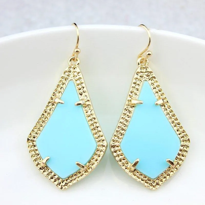 Stacey Gold Plating Geometric Drop Earrings