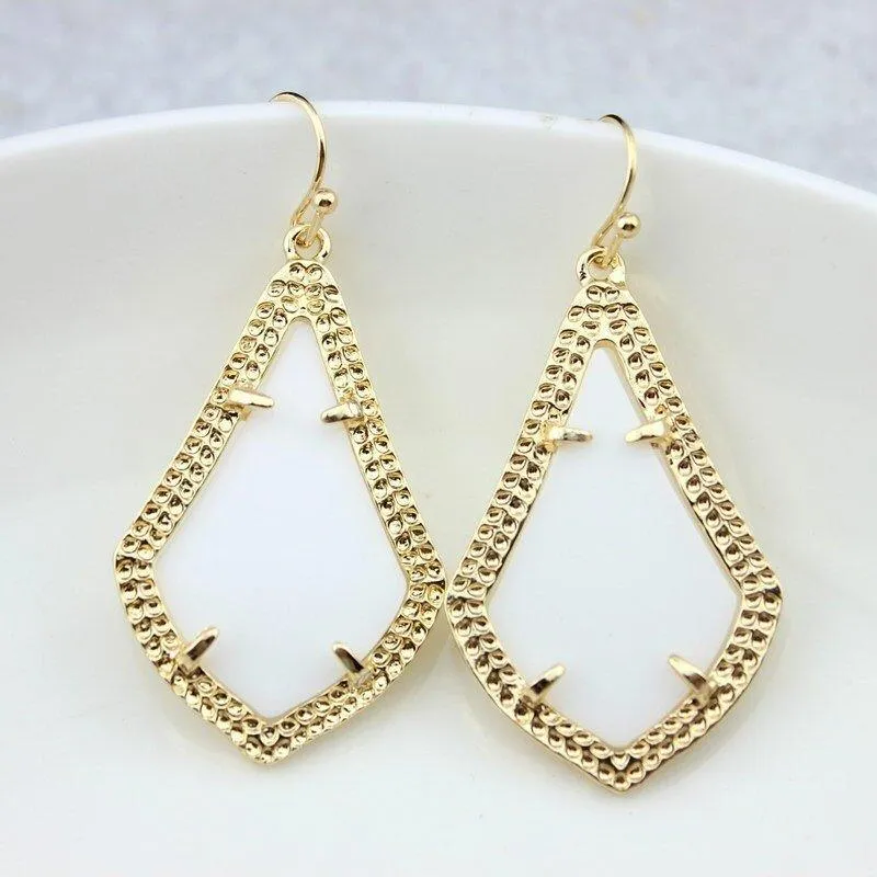 Stacey Gold Plating Geometric Drop Earrings