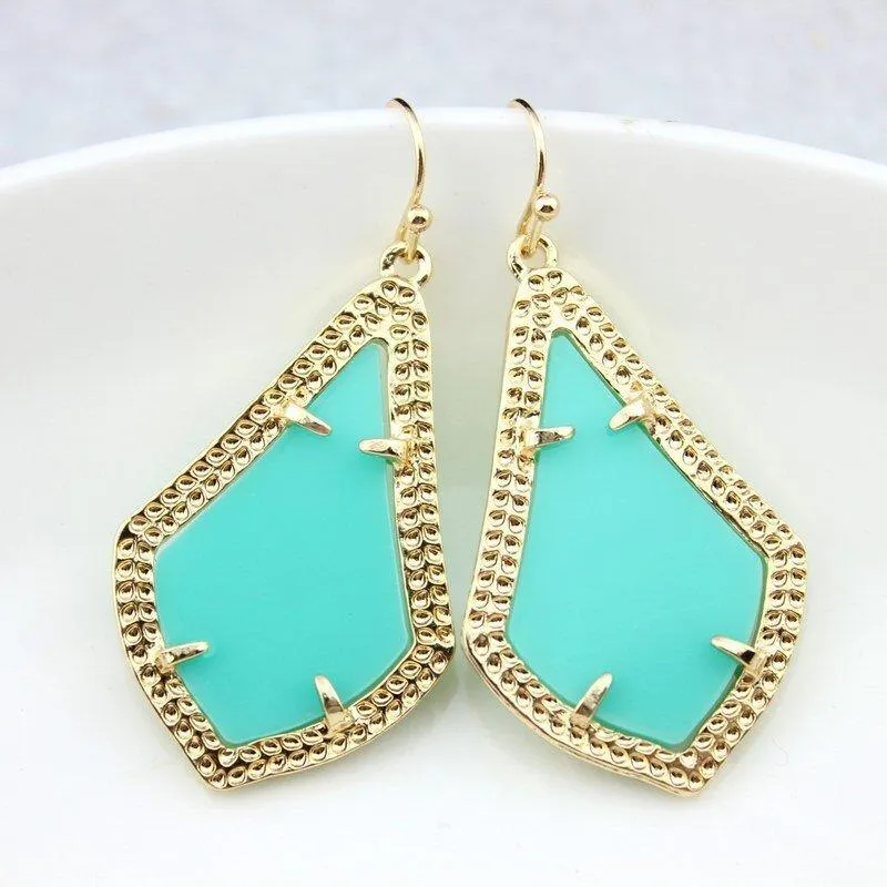 Stacey Gold Plating Geometric Drop Earrings