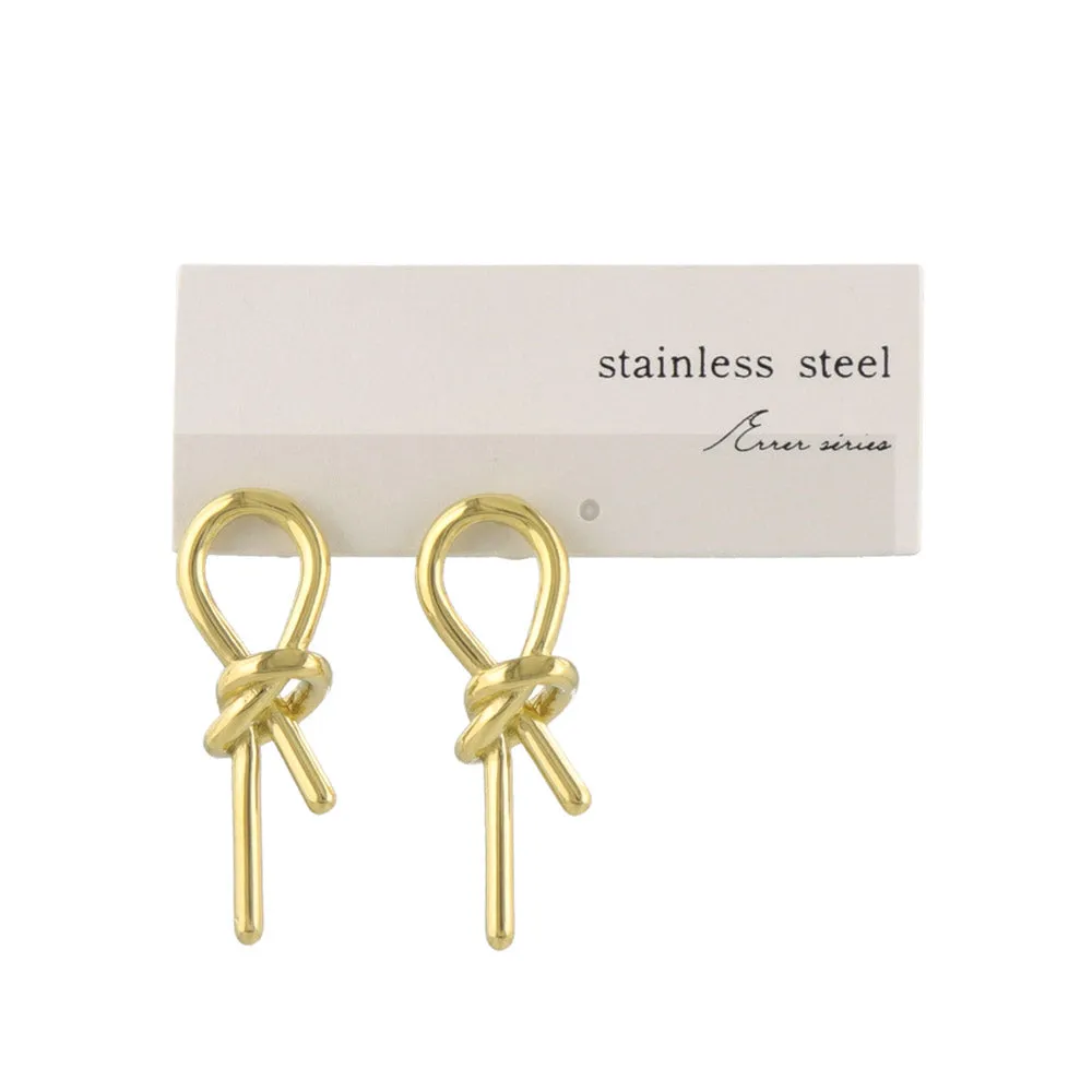 Stainless Steel Irregular Knot Earrings