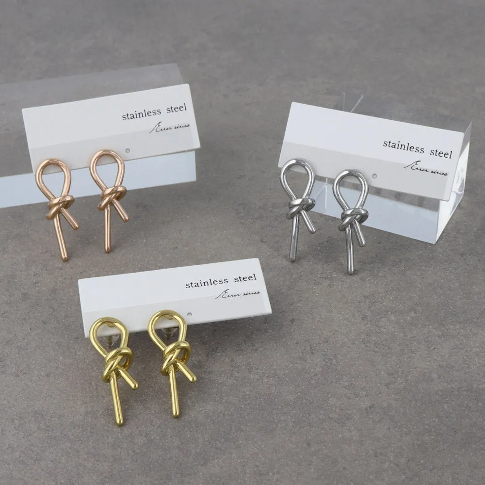 Stainless Steel Irregular Knot Earrings