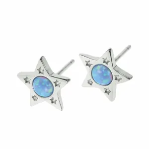 Star Sky Opal Solid 925 Sterling Silver Stud Earrings