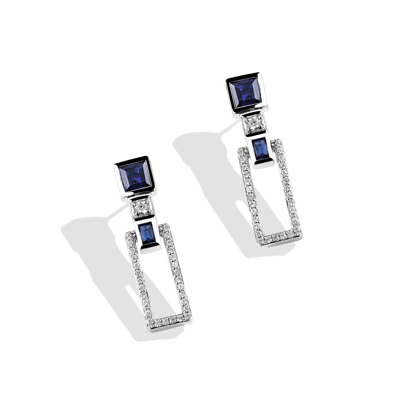 Star Wars™ Fine Jewelry R2 SERIES WOMEN'S EARRINGS 1/4 CT.TW. White Diamonds and Blue Sapphire Silver