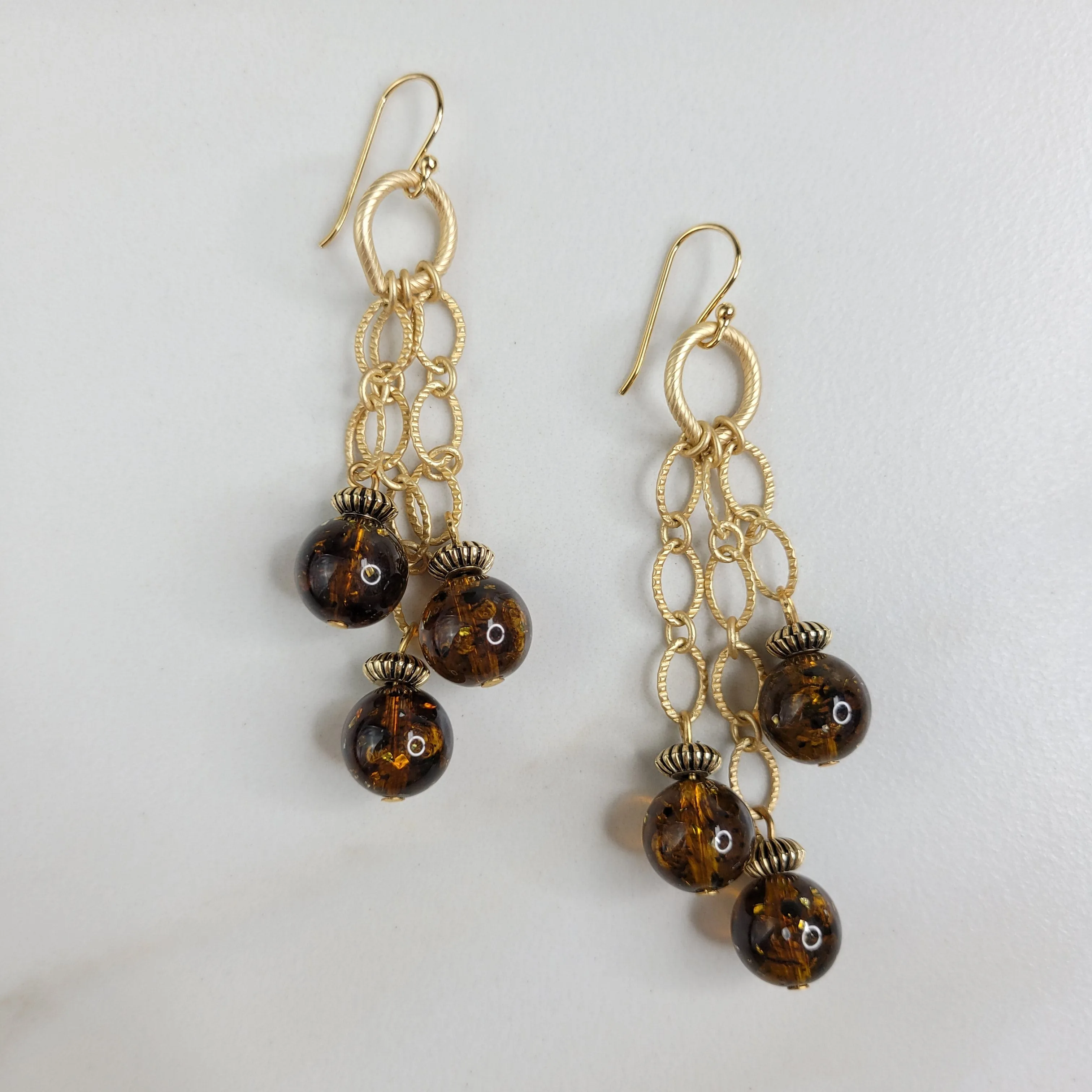 Starship Earrings Handmade Dangling Vintage Galaxy Beads Sparkling with Glitter and Possibility