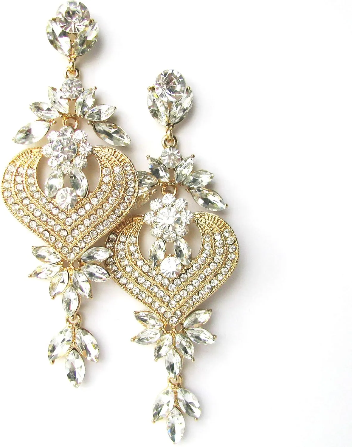 Statement Wedding Teardrop Dangle Earrings Pageant prom earrings Chandelier Earrings