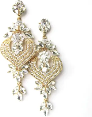 Statement Wedding Teardrop Dangle Earrings Pageant prom earrings Chandelier Earrings