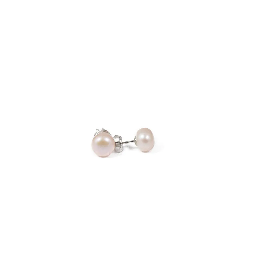 Sterling Silver 8mm Pink Freshwater Pearl Studs