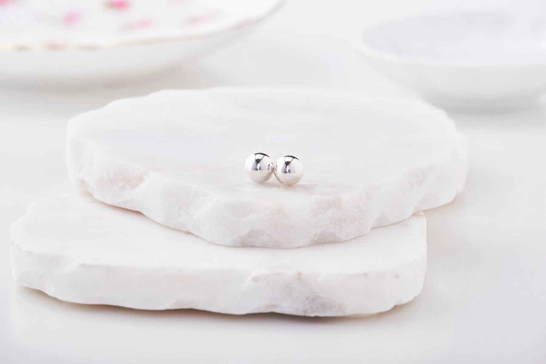 Sterling Silver Ball Studs