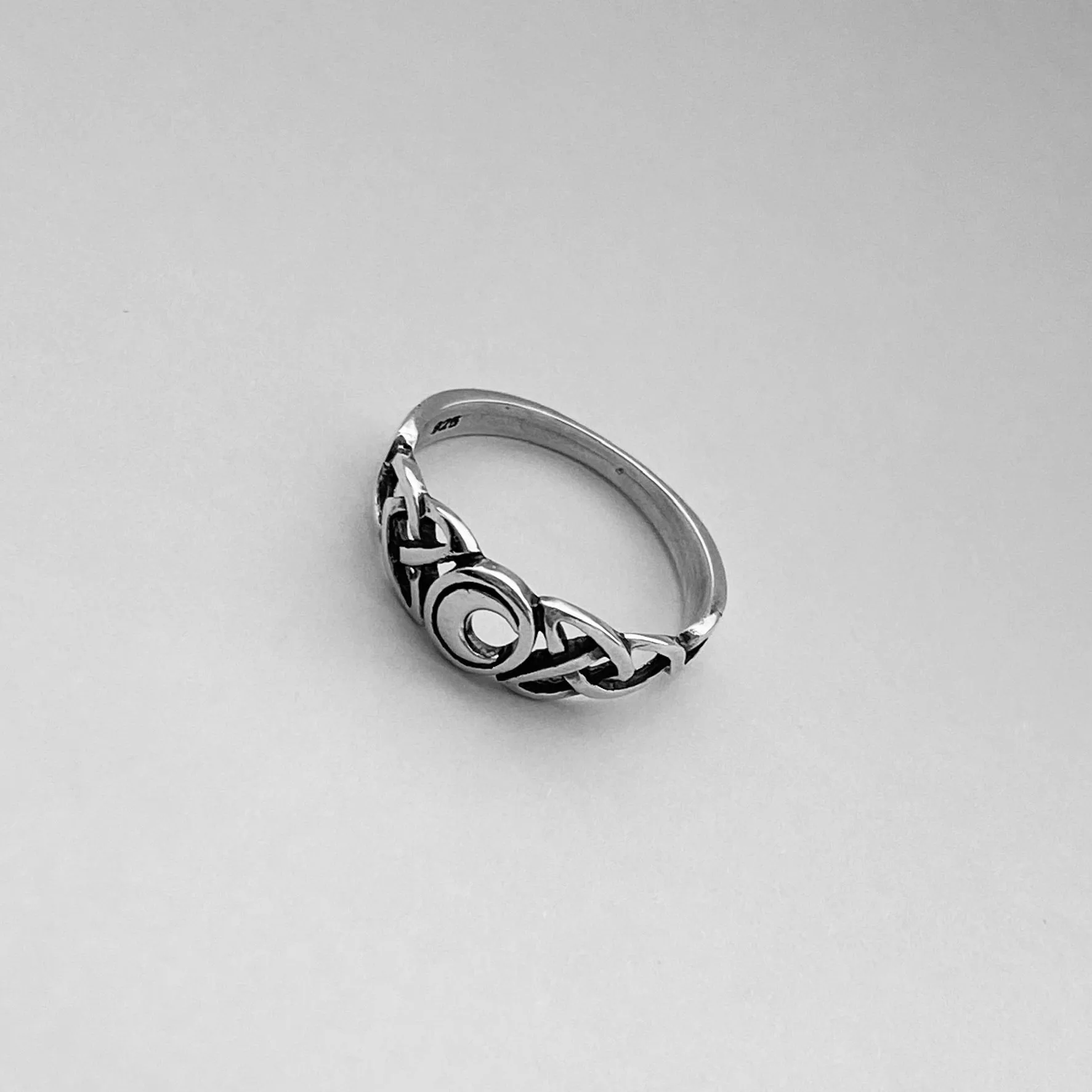 Sterling Silver Celtic and Moon Ring, Celtic Ring, Boho Ring, Silver Ring