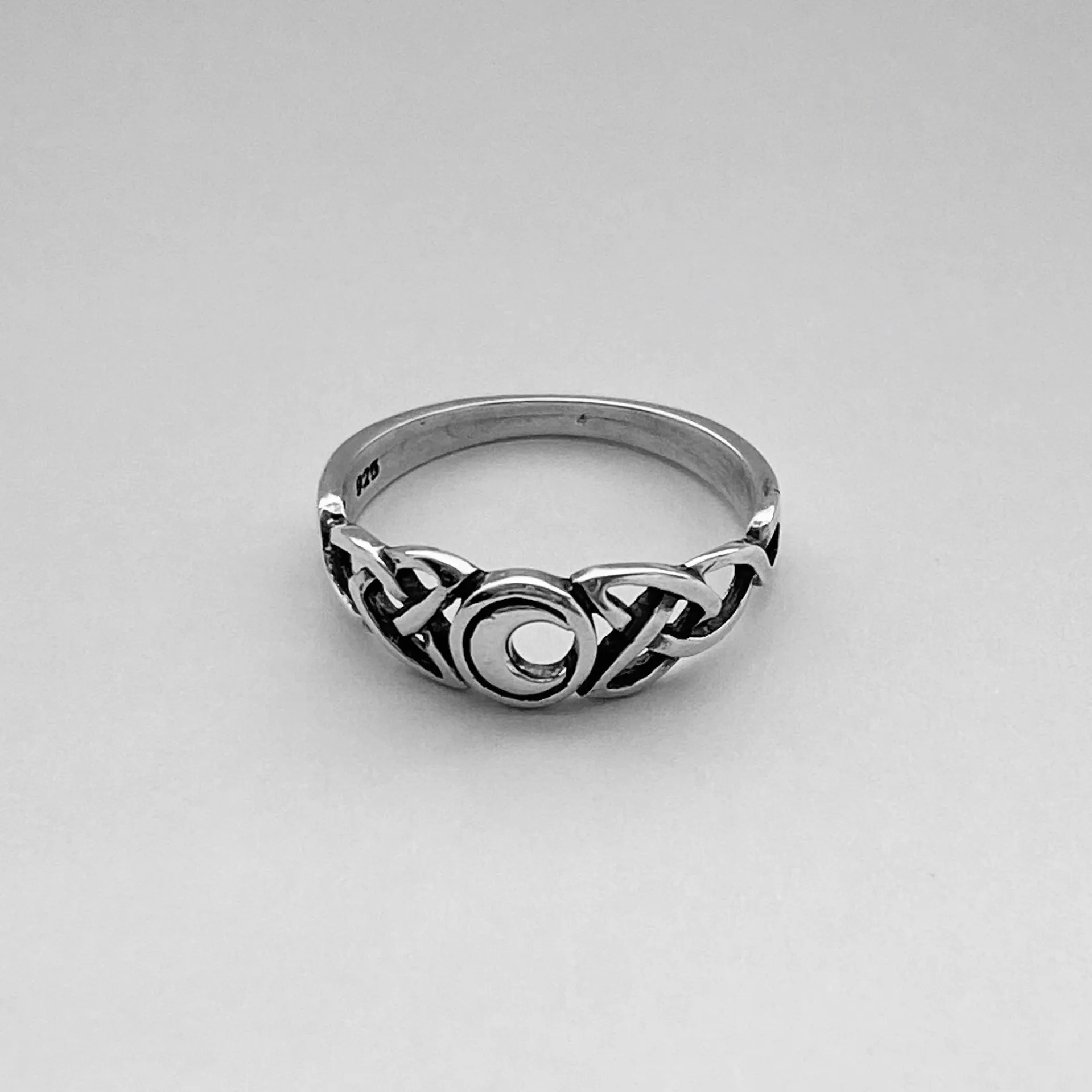 Sterling Silver Celtic and Moon Ring, Celtic Ring, Boho Ring, Silver Ring