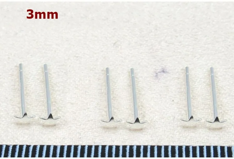 Sterling Silver Earrings Sticks Posts Star Head Studs 3x3mm Earring Findings for Handmade Pure Fine Jewelry Making Wholesale Bulk