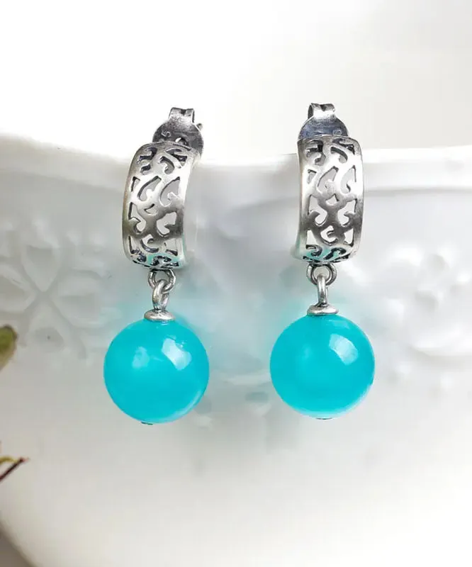 Sterling Silver Gem Stone Tassel Drop Earrings