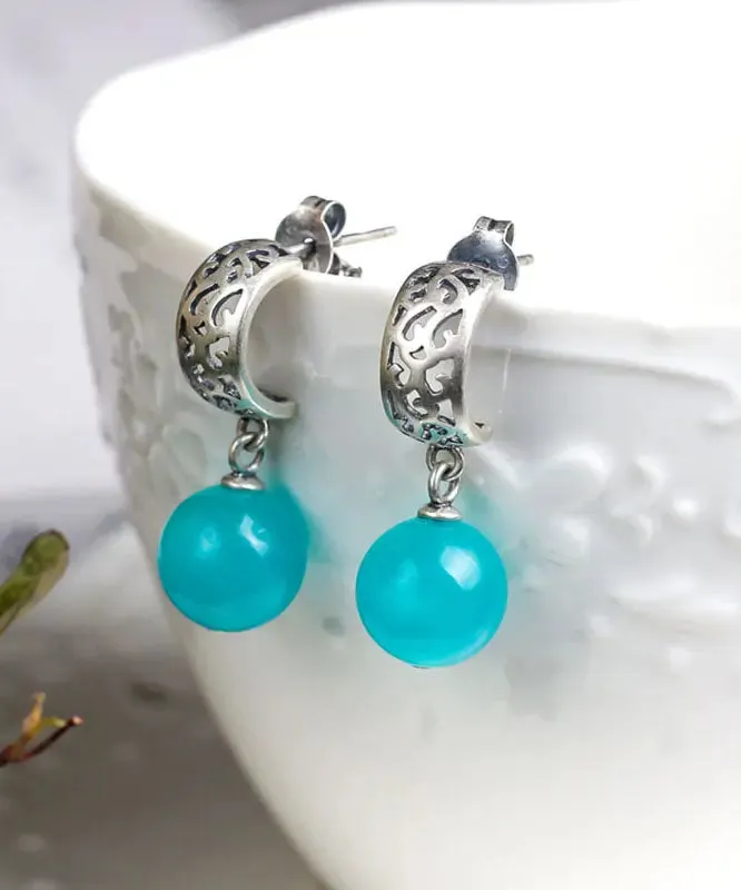 Sterling Silver Gem Stone Tassel Drop Earrings