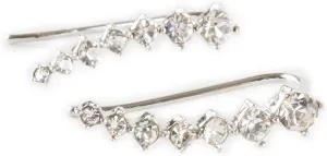 Stunning Silver Shooting Comet Ear Cuff Earrings with 7 Crystal Stones