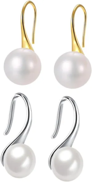 Stylish Pearl Clip on Earrings for Women Gold Pearl Earrings Dangle Trendy Jewelry