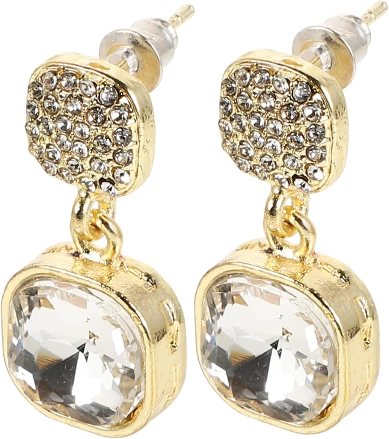 Stylish Pearl Earrings for Women Small Bow Clip on Earrings Dazzling Rhinestones Wedding Bridal Accessory