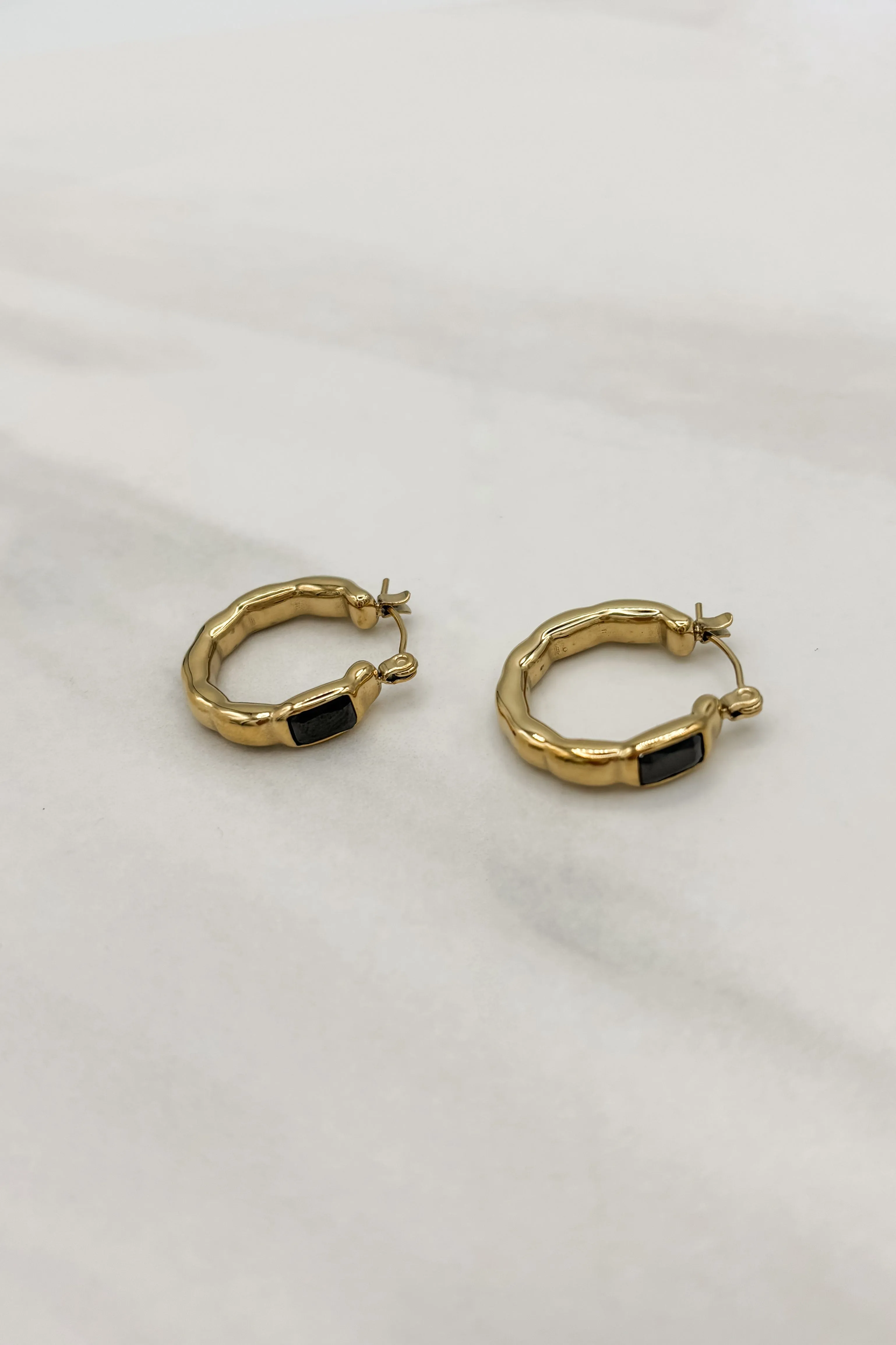 Subtle Statement Crystal Hoop Earrings in Plated Silver or Gold