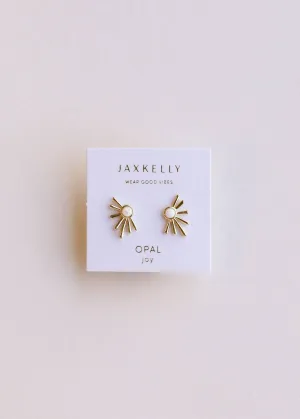 Sun Ray - White Opal - Earring