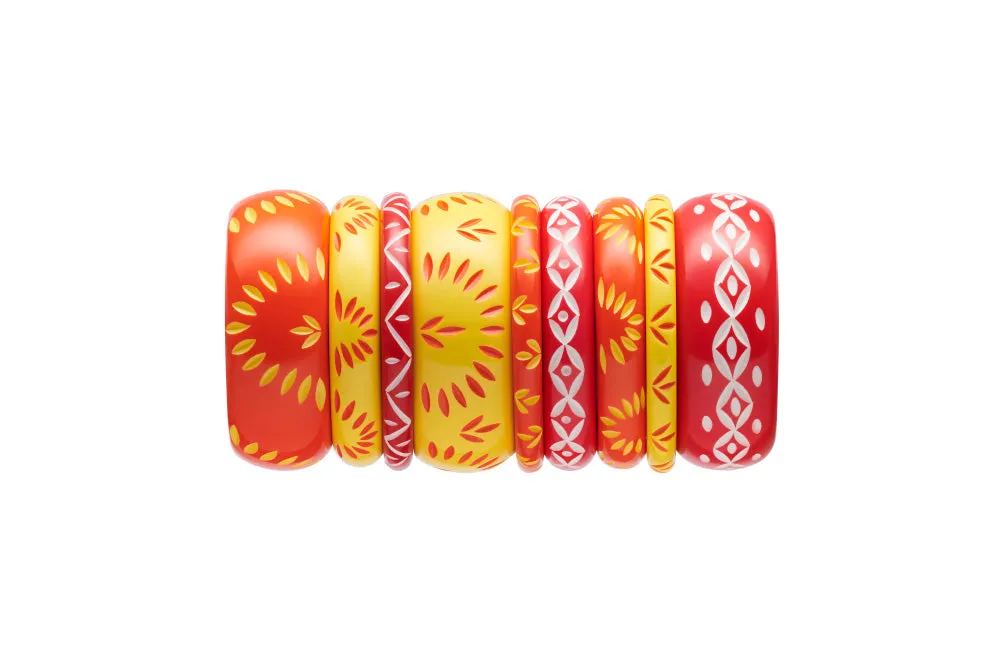 Sunrise Carved Drop Earrings