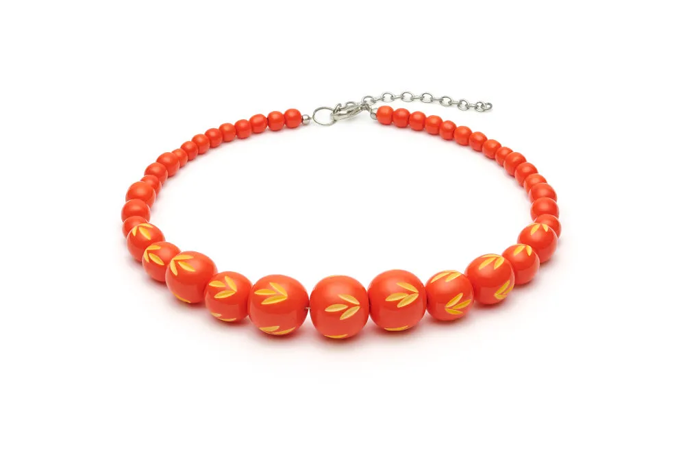 Sunset Carved Bead Necklace