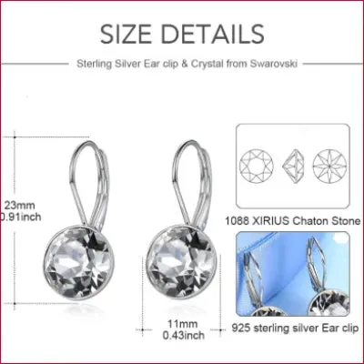 Swarovski Crystal Drop Earrings for Bridal Jewelry