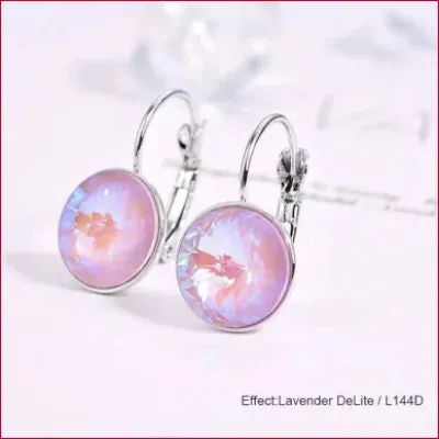 Swarovski Round Crystal Drop Earrings Bridal Jewelry