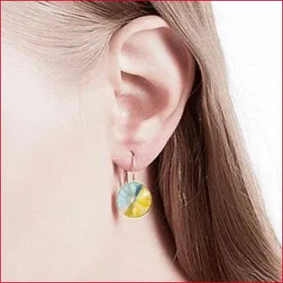 Swarovski Round Crystal Drop Earrings Bridal Jewelry