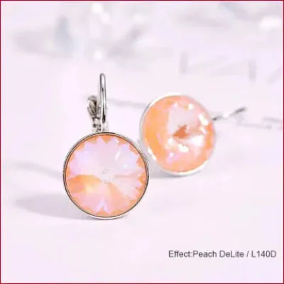 Swarovski Round Crystal Drop Earrings Bridal Jewelry