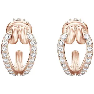Swarovski Women's Earrings - Lifelong Oval Rose Gold Plated Small Hoop | 5392920