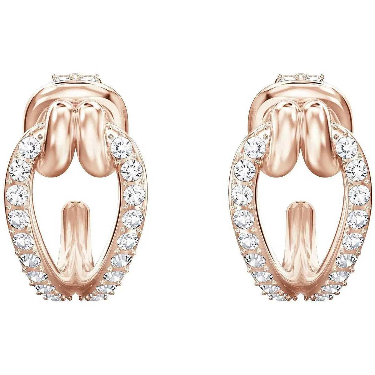 Swarovski Women's Earrings - Lifelong Oval Rose Gold Plated Small Hoop | 5392920