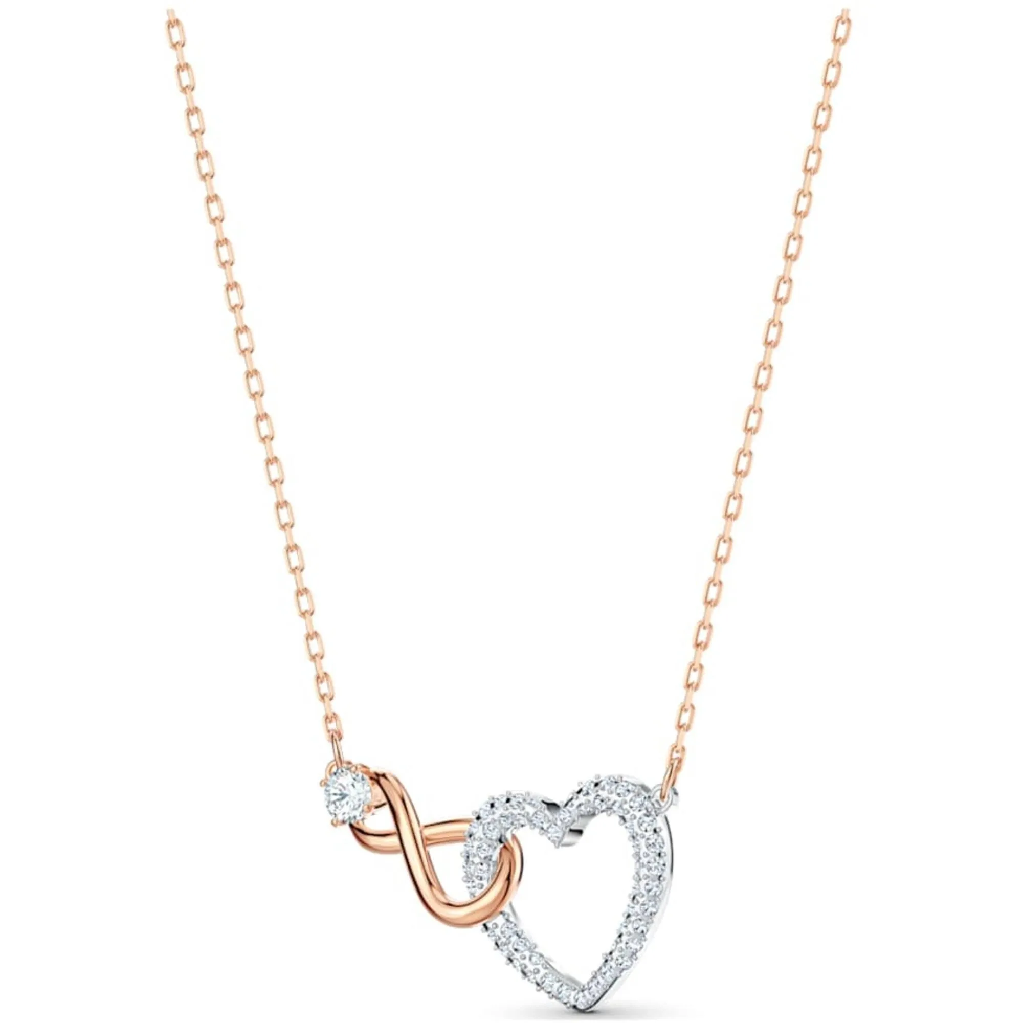 Swarovski Women's Necklace Set - Swarovski Infinity Heart Rose Gold | 5521040