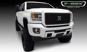 T-REX X Metal Series, 2 Piece Insert Grilles - Requires Drilling or Cutting - 2015-2018 GMC 2500/3500