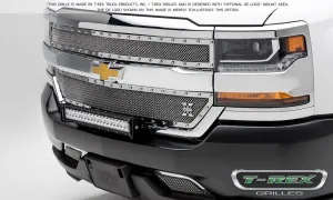 T-REX X Metal Series, 2 Piece Overlay Grilles - Polished - 2016-2018 Chevy 1500