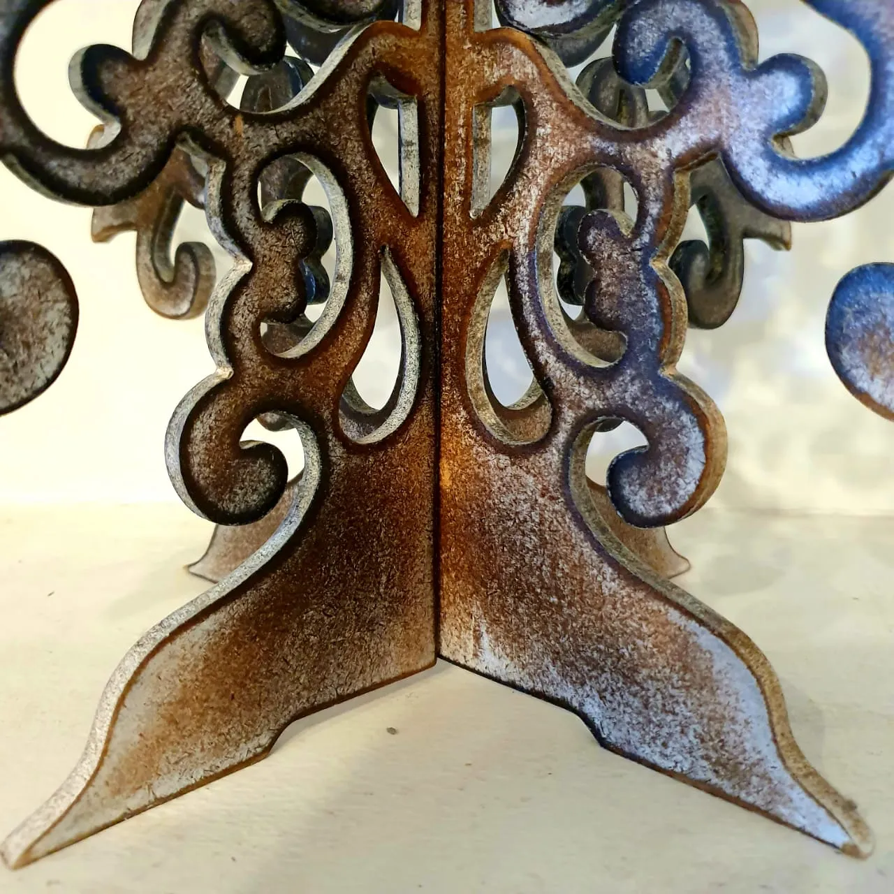 Tall Antique Carved Wooden Tree Stand