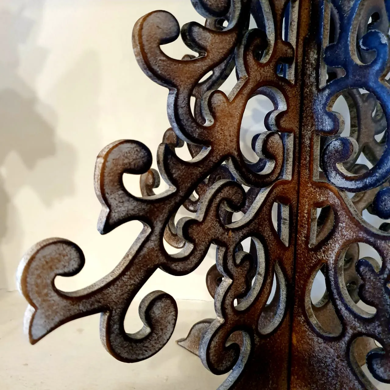 Tall Antique Carved Wooden Tree Stand