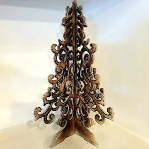 Tall Antique Carved Wooden Tree Stand