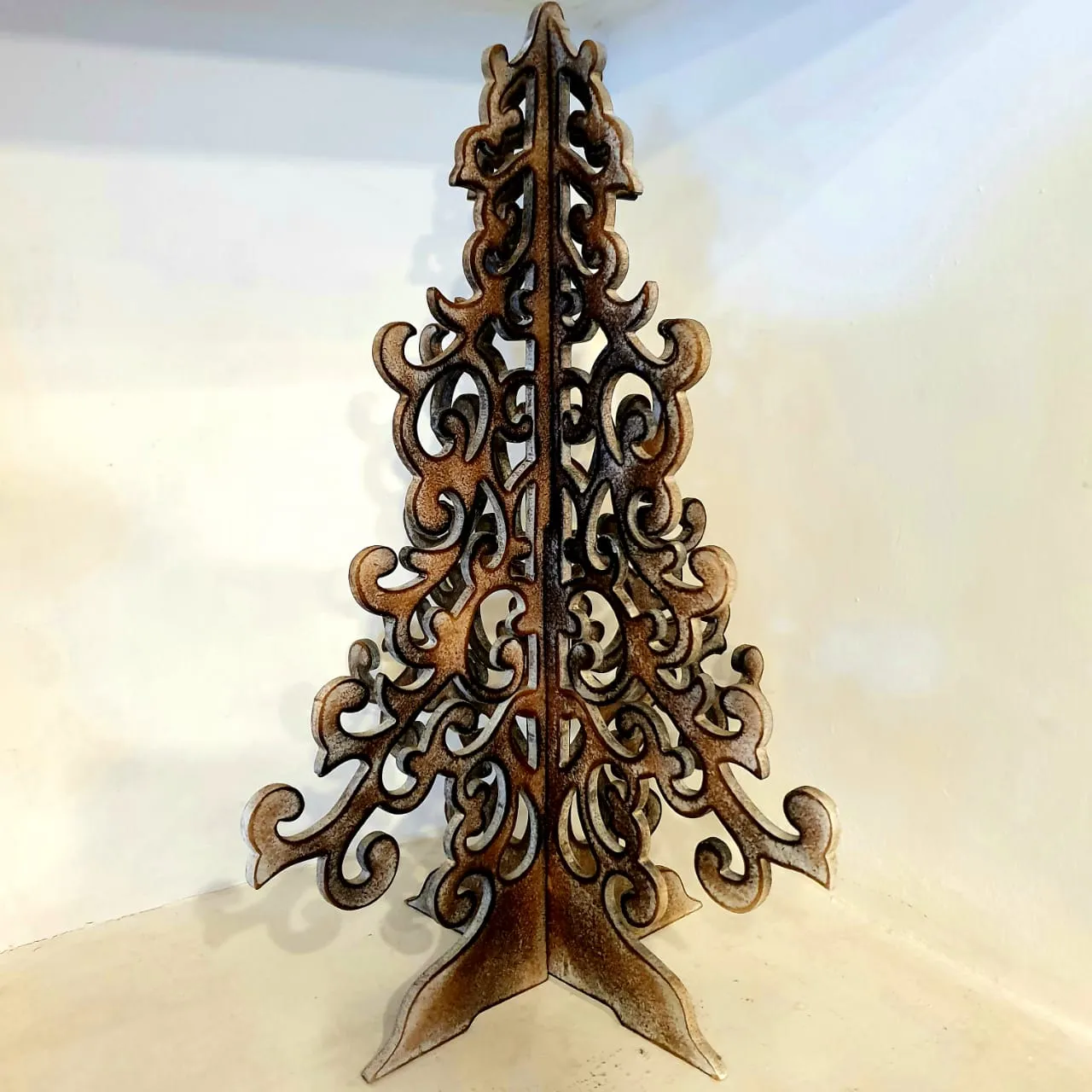 Tall Antique Carved Wooden Tree Stand